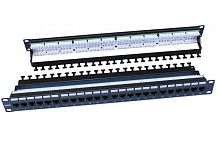 Патч-панель 19дюйм 1U RJ45 кат.6 24 порта Dual IDC ROHS PP3-19-24-8P8C-C6-110D черн. Hyperline 24610