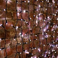Гирлянда светодиодная Занавес 2х3м 600 LED БЕЛЫЙ черный ПВХ IP65 эффект мерцания 230В нужен блок 303-500 NEON-NIGHT