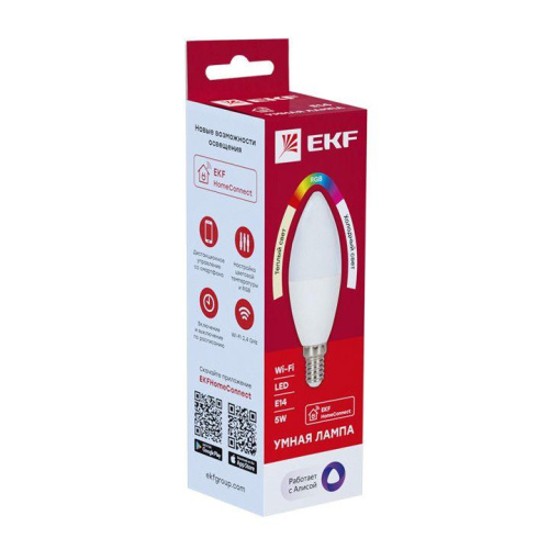 Умная лампа EKF Connect 5W WIFI RGBW E14 slwf-e14-rgbw фото 2