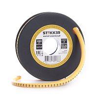 Кабель-маркер "2" для провода сеч.2,5мм , желтый, CBMR25-2 (1000шт в упак) STEKKER