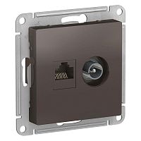 AtlasDesign РОЗЕТКА двойная комп+ТВ, RJ45+TV, кат.5E, механизм, МОККО