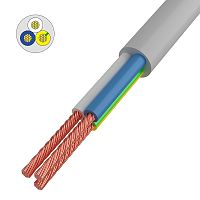 Провод соединительный ПВС 3x1,0 мм², белый, длина 20 метров, ГОСТ 7399-97 REXANT