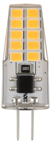 Лампочка светодиодная ЭРА STD LED-JC-2,5W-220V-SLC-827-G4 G4 2,5Вт силикон капсула теплый белый свет фото 3
