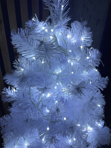 ENIN - WC ЭРА Гирлянда LED Мишура 3,9 м белый провод, холодный свет,  220V (24/576) фото 7