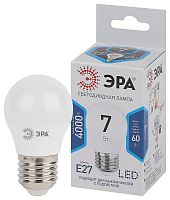 Лампочка светодиодная ЭРА STD LED P45-7W-840-E27 E27 / Е27 7Вт шар нейтральный белый свет