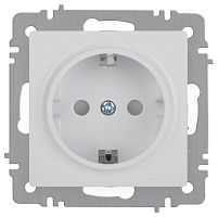 Розетка Intro Accent 6-206-01 2P+E Schuko со шторками, 16А-250В, IP20, СУ, AL/CU, белый