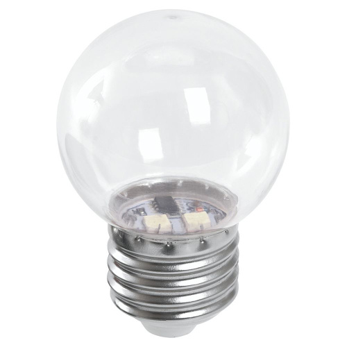 Лампа светодиодная, (1W) 230V E27 6400K G45 прозрачная, LB-37 FERON фото 2