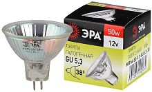 Лампочка галогенная ЭРА GU5.3-MR16-50W-12V-CL GU5.3 50Вт софит теплый белый свет