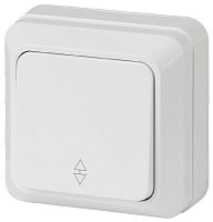 Переключатель Intro Quadro 2-103-01 одноклавишный 10А-250В, IP20, ОУ, белый