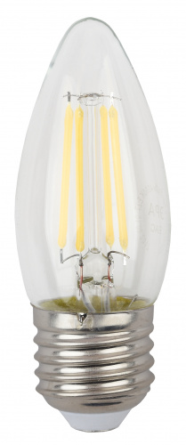 Лампочка светодиодная ЭРА F-LED B35-5W-840-E27 Е27 / Е27 5Вт филамент свеча нейтральный белый свет фото 3