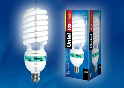 Лампа энергосберегающая ESL-H33-105/6400/E40 с цоколем E40 и мощностью 105 вт, холодное белое свечение