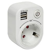 Розеточный блок SB-01 (розетка 2P+E 16А, 2 USB разъема 5V 2,1A) EKF PROxima SB-01