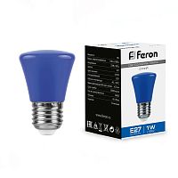 Лампа светодиодная,  (1W) 230V E27 синий C45, LB-372 FERON