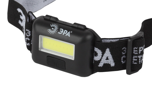 Фонарь налобный светодиодный ЭРА GB-607 на батарейках мощный яркий 3 режима черный фото 2