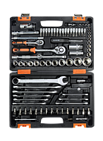 Набор инструментов, 1/2" , 1/4" , CrV, пластиковый кейс 82 предмета Вихрь
