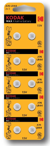 Батарейки Kodak AG13 LR1154, LR44 [KAG13-10] MAX Button Cell