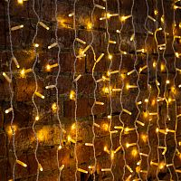 Гирлянда светодиодная Занавес 2х3м 600 LED ТЕПЛЫЙ БЕЛЫЙ белый ПВХ IP65 эффект мерцания 230В нужен блок 303-500-1