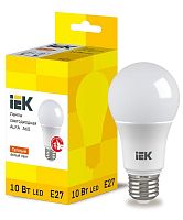 Лампа светодиодная Alfa 10Вт A60 грушевидная 3000К E27 230В (6шт) IEK LLA-A60-10-230-30-E27-6