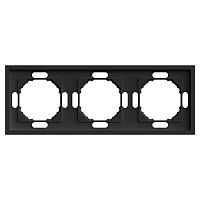 Рамка STEKKER, PFR00-5003-05 3-местная, серия Эмили, черный уголь, soft touch