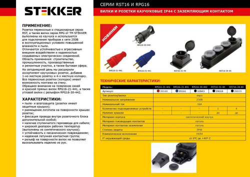 Вилка угловая с/з, каучук, серия Одри, RPG16-30-442, черный STEKKER фото 2