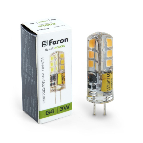 Лампа светодиодная, (3W) 12V G4 4000K JC, LB-422 FERON