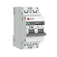 Автоматический выключатель 2P 40А (C) 4,5kA ВА 47-63 EKF PROxima mcb4763-2-40C-pro