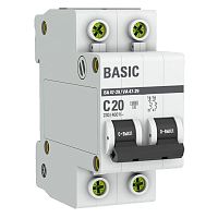 Автоматический выключатель 2P 20А (C) 4,5кА ВА 47-29  Basic mcb4729-2-20C