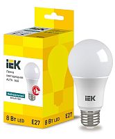 Лампа светодиодная Alfa 8Вт A60 грушевидная 4000К E27 230В (6шт) IEK LLA-A60-8-230-40-E27-6