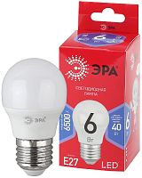 Лампочка светодиодная ЭРА RED LINE LED P45-6W-865-E27 R E27 / Е27 6Вт шар холодный дневной свет