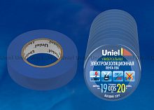 Изоляционная лента Uniel UIT-135P 20/19/10 BLU 20м, 19мм, 0,135мм, 10шт, цвет Синий