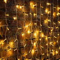 Гирлянда светодиодная Занавес 2х3м 448 LED ТЕПЛЫЙ БЕЛЫЙ прозрачный ПВХ IP65 постоянное свечение 230В нужен блок 303-500-1 NEON-NIGHT