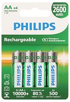 Аккумуляторы NiMH (никель-металлгидридные) Philips R6B4RTU260/51 АА 1,2v 4 шт. HR6-4BL 2600mAh (4/48/192/13824)