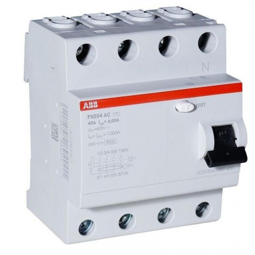 Выключатель дифференциального тока УЗО 4мод. FH204 AC-25/0,1 ABB