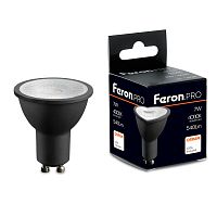 Лампа светодиодная Feron.PRO LB-1607 GU10 7W 175-265V 4000K  в черном корпусе