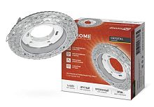 Светильник встраиваемый GX53R-crystal БАБОЧКИ-R15L с подсветкой 4К под GX53 прозрачн./хром IN HOME 4690612046631