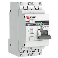 Дифференциальный автомат АД-32 1P+N 25А/30мА (тип А) EKF PROxima DA32-25-30-a-pro