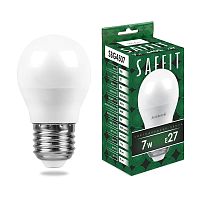 Лампа светодиодная, 7W 230V E27 6400K G45, SBG4507 SAFFIT