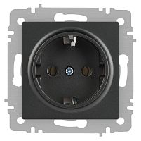 Розетка Intro Accent 6-202-07 2P+E Schuko, 16А-250В, IP20, СУ, графит