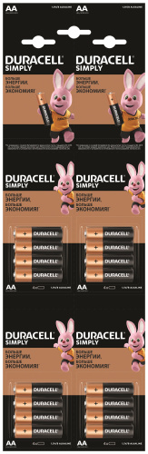 Алкалиновая батарейка Duracell LR6-4BL BASIC 4*4 фото 2