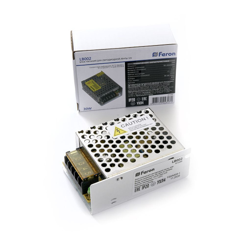 Трансформатор электронный для светодиодной ленты 30W 12V (драйвер), LB002 FERON фото 3