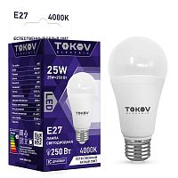 Лампа светодиодная 25Вт А60 4000К Е27 176-264В TOKOV ELECTRIC TKE-A60-E27-25-4K