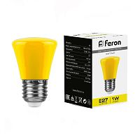 Лампа светодиодная,  (1W) 230V E27 желтый C45, LB-372 FERON