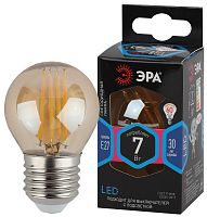 Лампочка светодиодная ЭРА F-LED P45-7W-840-E27 gold E27 / Е27 7Вт филамент шар золотистый нейтральны
