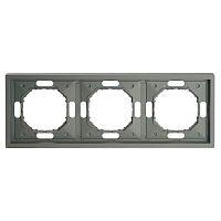 Рамка STEKKER, PFR00-5003-10  3-местная, серия Эмили, платиново-серый, soft touch