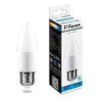 Лампа светодиодная, (11W) 230V E27 6400K С37, LB-770 FERON