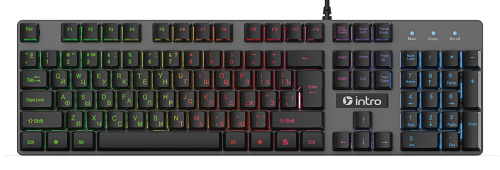 Клавиатура Intro KG480 игровая проводная металлическая с подсветкой черная фото 2