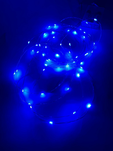 ENIN -5NB ЭРА Гирлянда LED Нить 5 м синий свет, АА (100/2500) фото 8