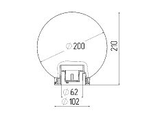 Садово-парковый светильник ЭРА НТУ 02-60-202 шар прозрачный призма на опору / кронштейн IP44 Е27 max