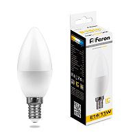 Лампа светодиодная, (11W) 230V E14 2700K С37, LB-770 FERON