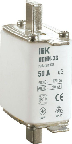 Плавкая вставка предохранителя ППНИ-33, габарит 00,   4А   IEK
